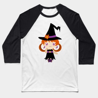 Little Witch Girl Baseball T-Shirt